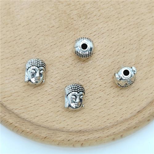 Zink Legierung Perlen Schmuck, Zinklegierung, Buddha, antik silberfarben plattiert, DIY, 9x11mm, 100PCs/Tasche, verkauft von Tasche