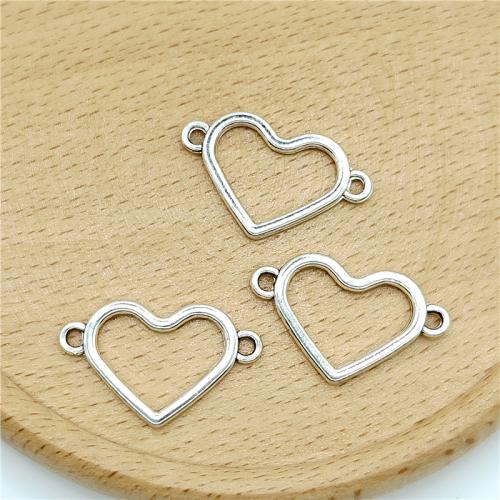 Heart Zinc Alloy Connector antique silver color plated DIY & 1/1 loop Sold By Bag