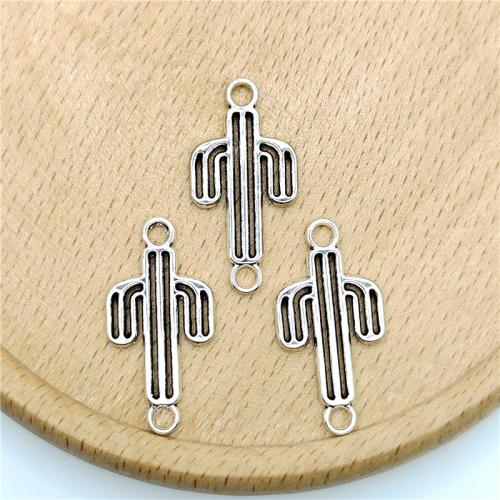 Zinc Alloy Connector Opuntia Stricta antique silver color plated DIY & 1/1 loop Sold By Bag