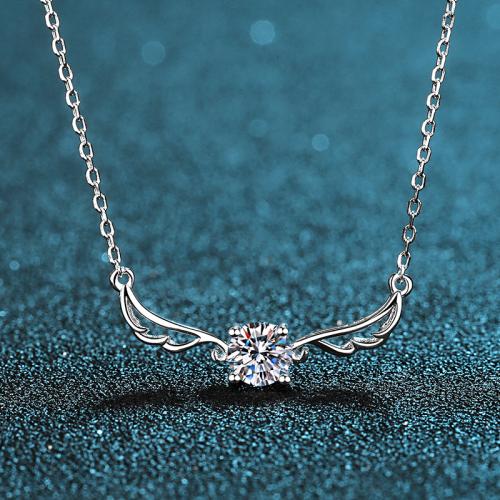 925 Sterling Silver Necklace Angel Wing cross chain & for woman Length Approx 18 Inch Sold By PC