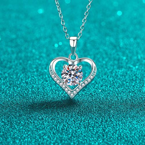 925 Sterling Silver Necklace with 2inch extender chain Heart cross chain & for woman & hollow Length Approx 15.7 Inch Sold By PC