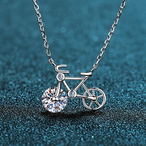 925 Sterling Silver Necklace Bike cross chain & for woman Length Approx 18 Inch Sold By PC