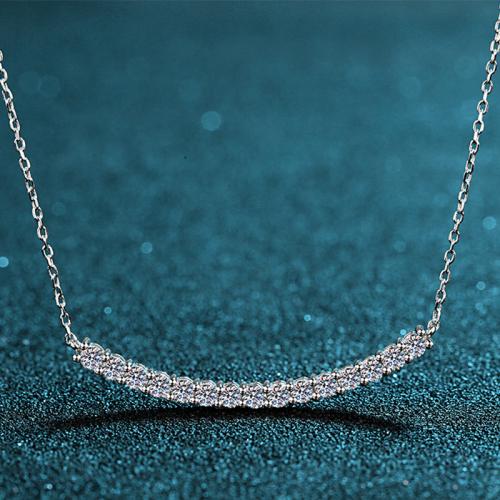 925 sterling zilver Halsketting, met Moissanite, verschillende grootte voor keus & voor vrouw, Lengte Ca 18 inch, Verkocht door PC