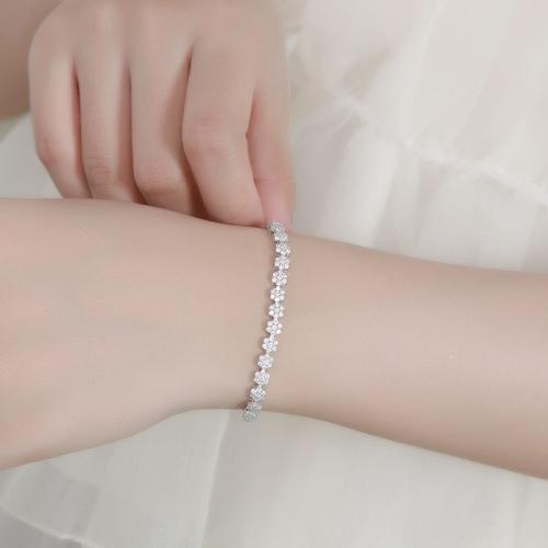 925 Sterling Silver Bracelet Plum Blossom  & for woman Sold By PC