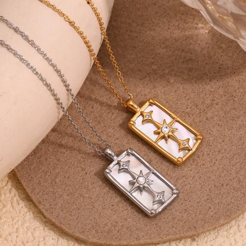 Stainless Steel Jewelry Necklace 304 Stainless Steel with 5cm extender chain fashion jewelry & for woman & with rhinestone Length Approx 40 cm Sold By PC