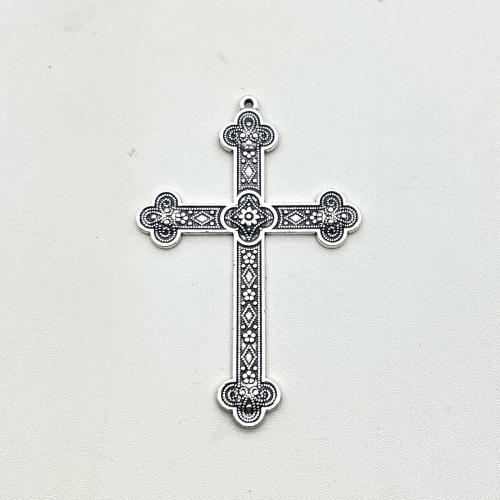 Zinklegering Cross Hangers, Zinc Alloy, Oversteken, plated, DIY, meer kleuren voor de keuze, 80x53mm, Verkocht door PC