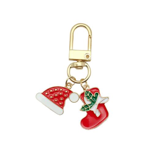 Zinc Alloy Key Lås, Juledesign & Unisex & emalje, 23x56mm, Solgt af PC