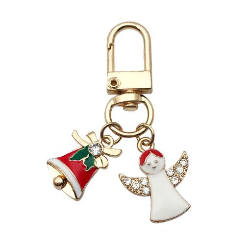 Zinc Alloy Key Clasp Christmas Design & Unisex & enamel Sold By PC