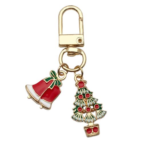 Zinc Alloy Key Clasp Christmas Design & Unisex & enamel Sold By PC