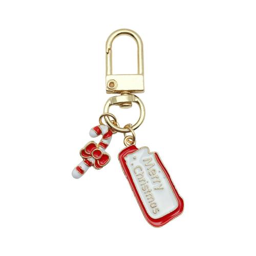 Zinc Alloy Key Clasp Christmas Design & Unisex & enamel Sold By PC