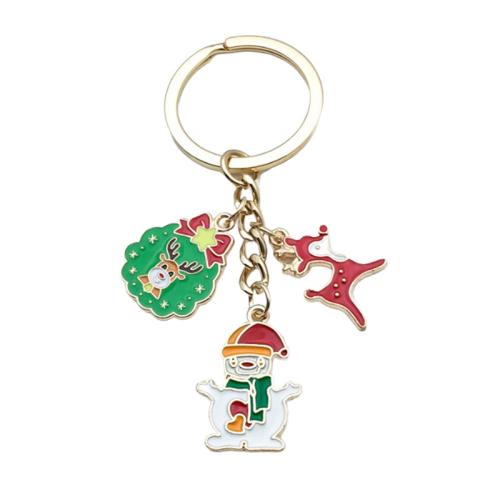 Zinc Alloy Key Clasp Christmas Design & Unisex & enamel Sold By PC