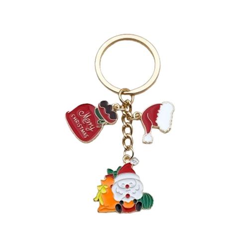 Zinc Alloy Key Clasp Christmas Design & Unisex & enamel Sold By PC