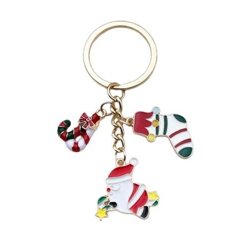 Zinc Alloy Key Clasp Christmas Design & Unisex & enamel Sold By PC