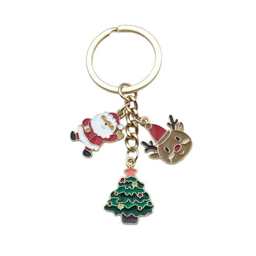 Zinc Alloy Key Clasp Christmas Design & Unisex & enamel Sold By PC