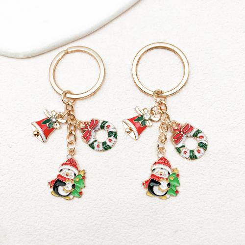 Zinc Alloy Key Clasp Christmas Design & Unisex & enamel Sold By PC