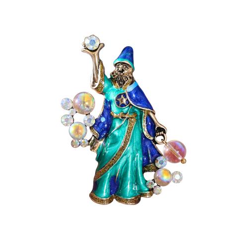 Zinc Alloy Brooches for woman & enamel & with rhinestone Sold By PC