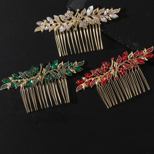 Decorative Hair Combs Zinc Alloy fashion jewelry & for woman & with rhinestone Sold By PC