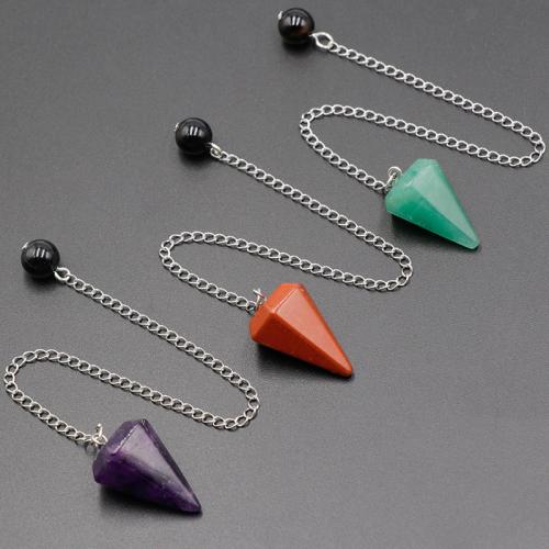 Natural Stone Pendulum with Iron Conical Length Approx 24 cm Sold By PC