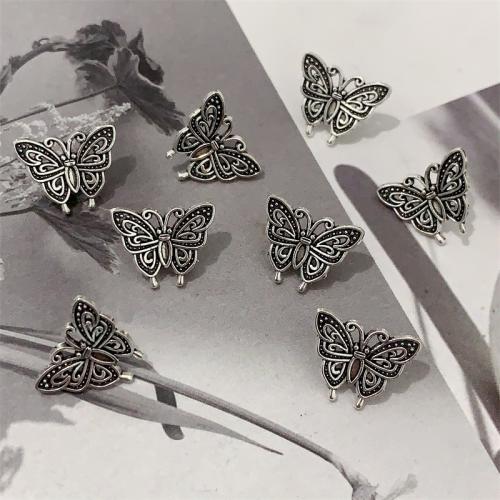 Zinc Alloy Animal Beads Butterfly antique silver color plated DIY Sold By Bag