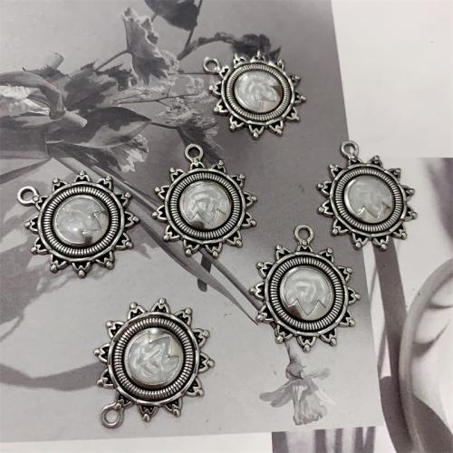 Zinc Alloy Pendants Sun plated DIY & enamel Sold By Bag