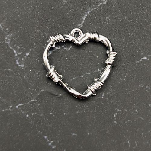 Zinc Alloy Heart Pendants silver color plated DIY Sold By Bag