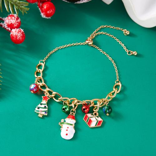 Christmas Holiday Bracelet Zinc Alloy with Plastic plated Christmas Design & for woman & enamel Sold By PC