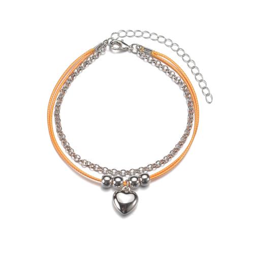 Zinc Alloy Anklet with Wax Cord with 7cm extender chain three layers & fashion jewelry & for woman Length 20.5 cm Sold By PC