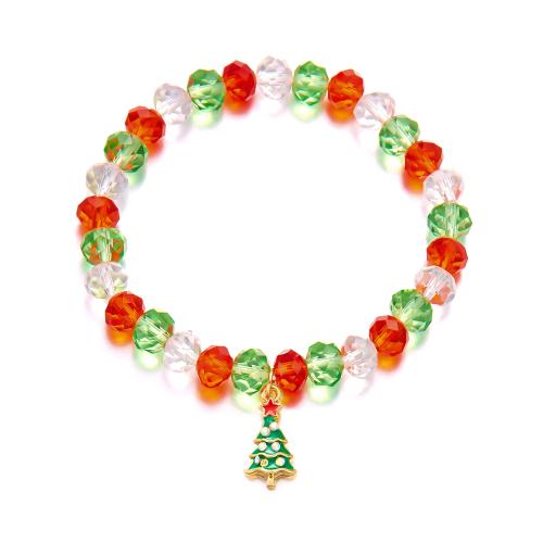 Bracelet de vacances de Noël, alliage de zinc, avec cristal, Placage, styles différents pour le choix & pavé de micro zircon & pour femme & émail, multicolore, Vendu par PC