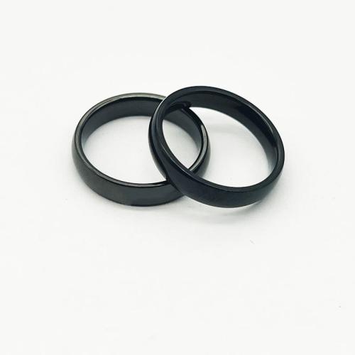 Titanium Steel Finger Ring plated Unisex black Sold By PC