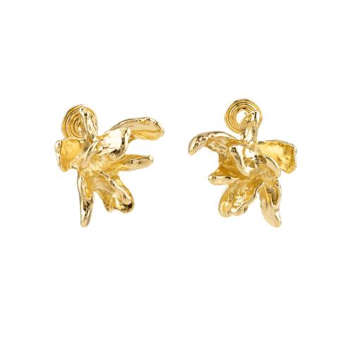 Zinc Alloy Stud Earring plated & for woman golden Sold By Pair