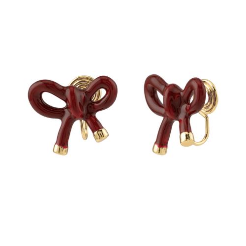 Zinc Alloy Stud Earring & for woman & enamel golden Sold By Pair