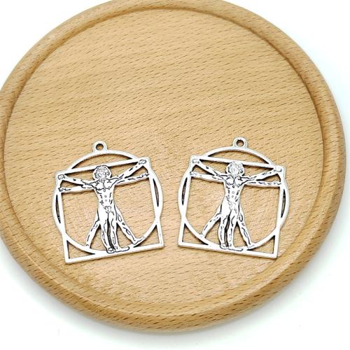 Zinc Alloy Pendler, antik sølv farve forgyldt, du kan DIY, 31x34mm, 100pc'er/Bag, Solgt af Bag