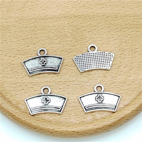 Zinc Alloy Hat pendentifs, alliage de zinc, chapeau, Plaqué de couleur d'argent, DIY, 20x13mm, 100PC/sac, Vendu par sac