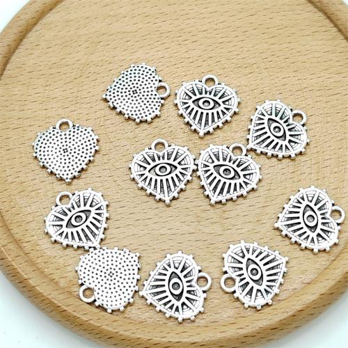 Zinc Alloy Heart Pendants antique silver color plated DIY Sold By Bag