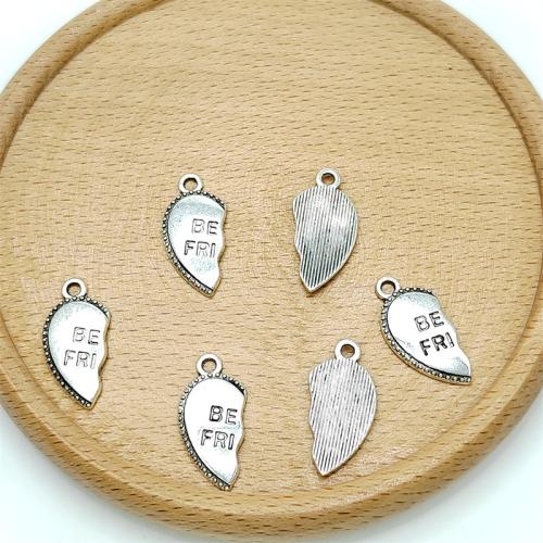 Zinc Alloy Heart Pendants antique silver color plated DIY Sold By Bag