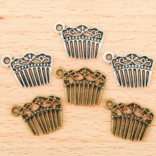 Zinklegering Hangers, Zinc Alloy, Kam, plated, DIY, meer kleuren voor de keuze, 19x13mm, 100pC's/Bag, Verkocht door Bag