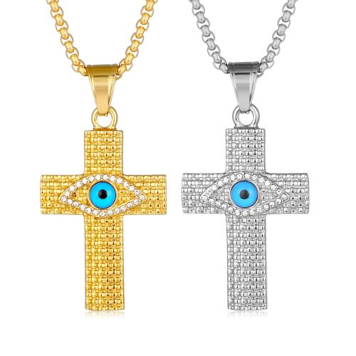 Titanium Steel Pendants with Acrylic Cross plated & with rhinestone Sold By PC