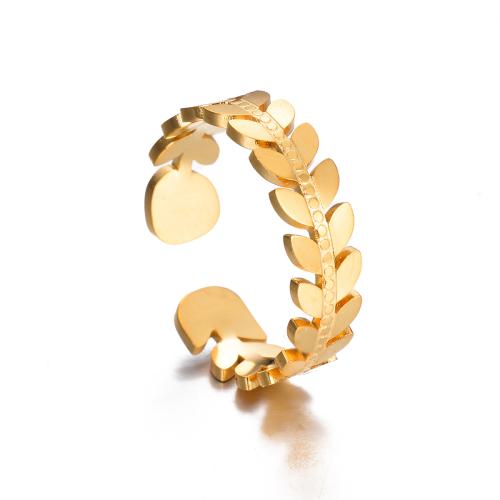 304 Stainless Steel Cuff Finger Ring with Plastic Pearl gold color plated & for woman & enamel US Ring Sold By PC