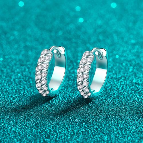 925 Sterling Silver Huggie Hoop Earring, jewelry faisin & do bhean, 15mm, Díolta De réir Péire