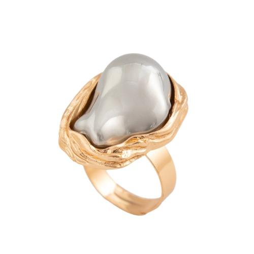 Zinc Alloy Finger Ring with Plastic Pearl fashion jewelry & for woman Sold By PC