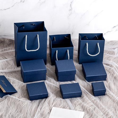 Κοσμήματα Gift Box, Χαρτί, διαφορετικά στυλ για την επιλογή, μπλε, Sold Με PC