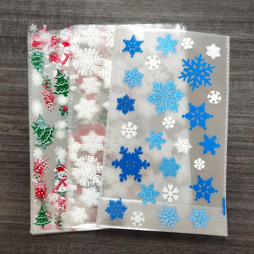 plastique Sachet plastique zip, Conception de Noël & modèles différents pour le choix, plus de couleurs à choisir, 260x150mm, 100PC/sac, Vendu par sac