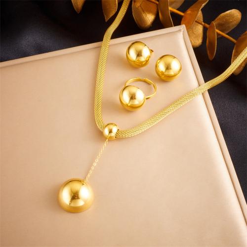 Fashion Stainless Steel Jewelry Sets 304 Stainless Steel with 5cm extender chain fashion jewelry & for woman golden Length Approx 40 cm Sold By PC