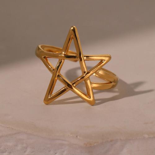 304 Stainless Steel Open Finger Ring Star fashion jewelry & Unisex Sold By PC