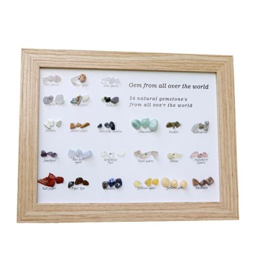 Moda decorazione, Pietra naturale, with carta & legno, colori misti, Picture frame:15x20cm,Single stoneuff1a5-10mm, Venduto da PC