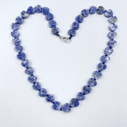 Natural Gemstone Necklace Natural Stone Heart & Unisex Length Approx 48 cm Sold By PC