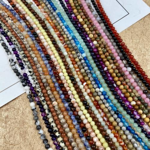 Dragi kamen perle Nakit, Prirodni kamen, Krug, možete DIY & različiti materijali za izbor, više boja za izbor, 4mm, Približno 85računala/Strand, Prodano By Strand