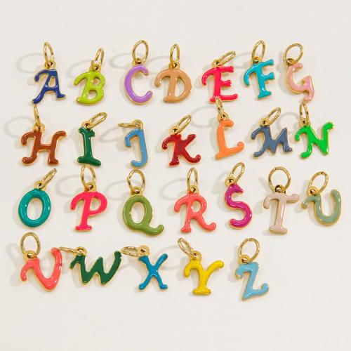 Stainless Steel Letter Pendants 304 Stainless Steel Alphabet Letter Vacuum Ion Plating letters are from A to Z & DIY & enamel Sold By PC