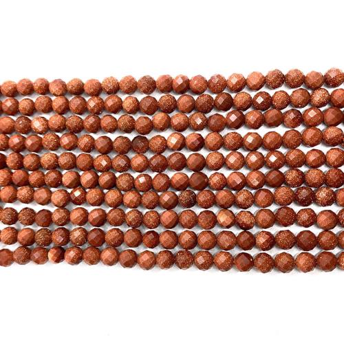 Natural Goldstone Beads DIY earth yellow 6mm Sold By Strand