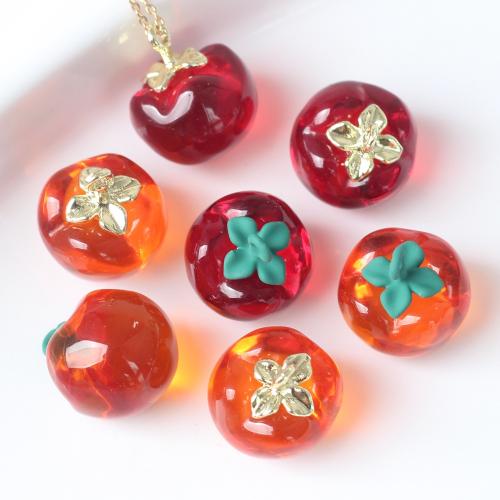 Resin Zinc Alloy Pendler, med Resin, Apple, forgyldt, du kan DIY, flere farver til valg, 20x16mm, 100pc'er/Bag, Solgt af Bag